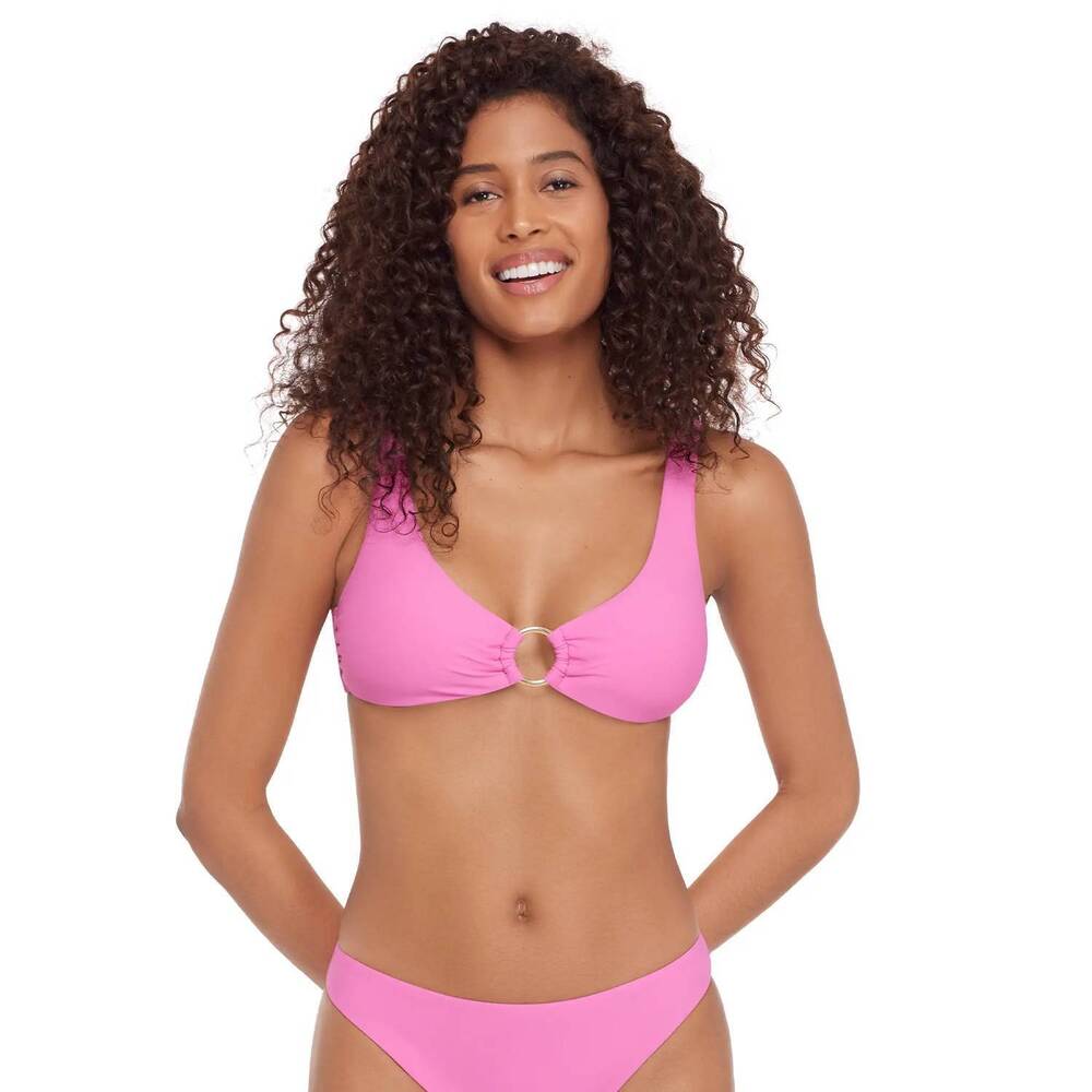 NEW STEVE MADDEN ring bralette bikini in neon pink